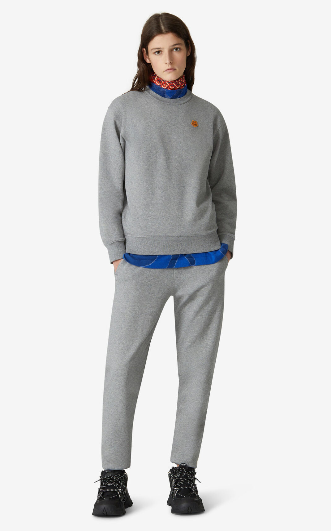 Kenzo Tiger Crest Sweatshirt Grey For Womens 4961NRXZP